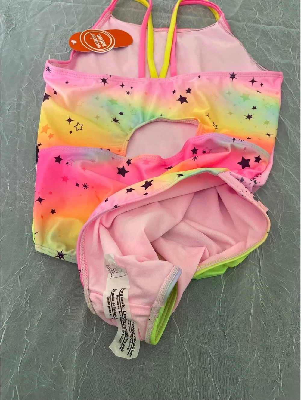 NWT Wonder Nation Girls' Unicorn Sequin One-Piece Swimsuit-L